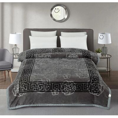 Fairmont Park Modern Super Soft Thick Warm Reversible Blankets Fleece Faux Fur Mink Throws Black;Grey 200cm W X 240cm L Fairmont Park Modern Super Soft Thick Warm Reversible Blankets Fleece Faux Fur Mink Throws Black;Grey 200cm W X 240cm L