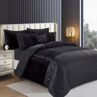 Rosdorf Park Aerith Velvet 3 Piece Duvet Cover Set Black Super King Duvet Cover + 2 Standard Pillowcases Rosdorf Park Aerith Velvet 3 Piece Duvet Cover Set Black Super King Duvet Cover + 2 Standard Pillowcases