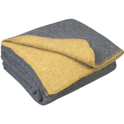 LoveYouHome Blanket Mustard/Grey 130 cm W x 170 cm L LoveYouHome Blanket Mustard/Grey 130 cm W x 170 cm L