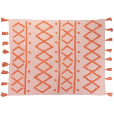 Natur Pur Minden Hand Woven Throw Orange/White 125cm W X 150cm L Natur Pur Minden Hand Woven Throw Orange/White 125cm W X 150cm L