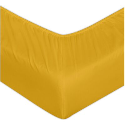 Lark Manor Pelletier 200 Thread Count Polyester Fitted Sheet, Soft & Durable Bed Sheet Ochre Super King (6') Lark Manor Pelletier 200 Thread Count Polyester Fitted Sheet, Soft & Durable Bed Sheet Ochre Super King (6')