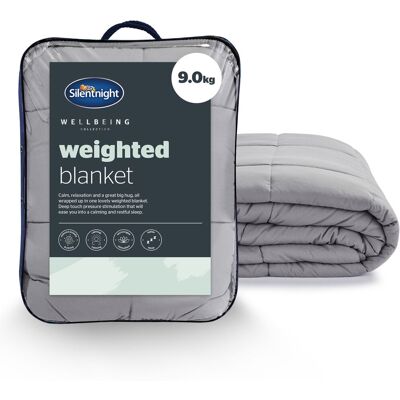 Silentnight Wellbeing Collection Weighted Blanket, 9Kg Grey 150cm W X 200cm L Silentnight Wellbeing Collection Weighted Blanket, 9Kg Grey 150cm W X 200cm L