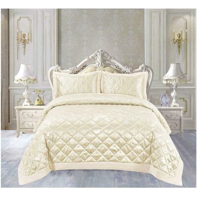 Mercer41 Luxury Camden Bedding Set Beige Super King Bedspread - 2 Pillowcases Mercer41 Luxury Camden Bedding Set Beige Super King Bedspread - 2 Pillowcases
