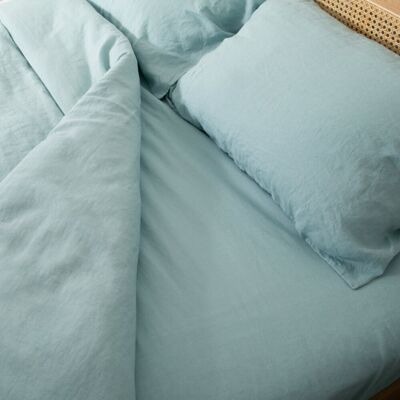 Highland Dunes White King 100% Linen Fitted Sheet (160x200cm) Blue Super King (6') Highland Dunes White King 100% Linen Fitted Sheet (160x200cm) Blue Super King (6')