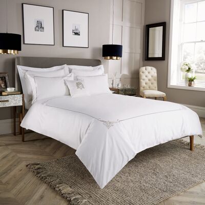 Lark Manor 600 Thread Count Embroidered Motif Corner Duvet Cover Grey Double Duvet Cover Lark Manor 600 Thread Count Embroidered Motif Corner Duvet Cover Grey Double Duvet Cover