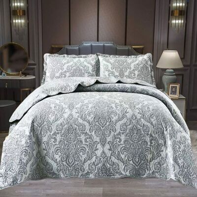 Rosalind Wheeler Printed Bedspread Set with Vintage Floral Patchwork Design, Soft Microfiber Coverlet Set with Matching Pillow Shams for All Seasons Grey Super King Rosalind Wheeler Printed Bedspread Set with Vintage Floral Patchwork Design, Soft Microfiber Coverlet Set with Matching Pillow Shams for All Seasons Grey Super King