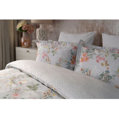 Belledorm Rieva Cotton Duvet Cover Set Set White;Green;Pink King - 2 Standard Pillow Cases Belledorm Rieva Cotton Duvet Cover Set Set White;Green;Pink King - 2 Standard Pillow Cases