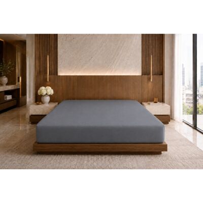 Belledorm Plain Dye 200 TC Egyptian-Quality Cotton 100% Cotton Percale Fitted Sheet Slate Super King (6') Belledorm Plain Dye 200 TC Egyptian-Quality Cotton 100% Cotton Percale Fitted Sheet Slate Super King (6')