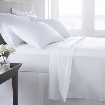 Symple Stuff 400 Thread Count 100% Cotton Sateen Flat Sheet White Kingsize (5') Symple Stuff 400 Thread Count 100% Cotton Sateen Flat Sheet White Kingsize (5')