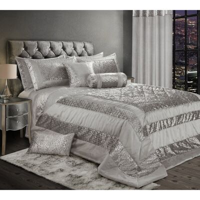 Canora Grey Astello Luxury Metallic Geometric Foil Pattern Bedspread Grey 264 x 254 cm Canora Grey Astello Luxury Metallic Geometric Foil Pattern Bedspread Grey 264 x 254 cm
