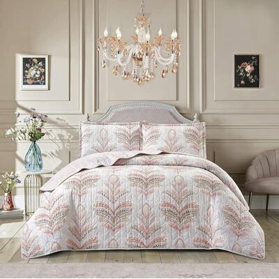 Marlow Home Co. Andrena Microfiber Bedspread Set Floral/Pink Super King Bedspread + 2 Standard Pillow Shams Marlow Home Co. Andrena Microfiber Bedspread Set Floral/Pink Super King Bedspread + 2 Standard Pillow Shams