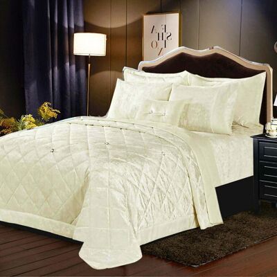 Canora Grey Stodghill Luxury Crushed Bedspread Set Beige King Canora Grey Stodghill Luxury Crushed Bedspread Set Beige King