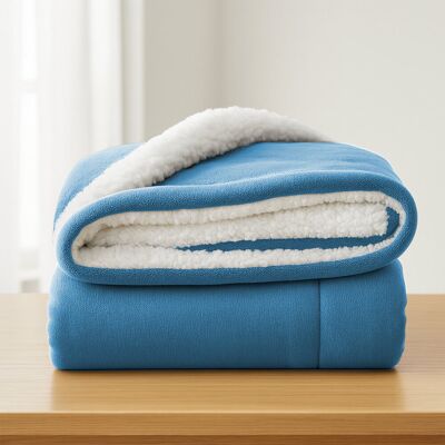 Aspire Homeware Deluxe Hotel Collection Ultra-Soft Sherpa Fleece Throw Blanket for Plush & Cozy Comfort Sky Blue Super King (230cm W x 270cm L) Aspire Homeware Deluxe Hotel Collection Ultra-Soft Sherpa Fleece Throw Blanket for Plush & Cozy Comfort Sky Blue Super King (230cm W x 270cm L)