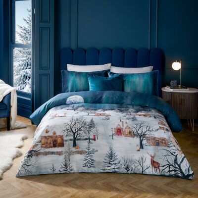 Paoletti Starlight Cotton Duvet Cover Set Set Blue Double Duvet Cover Set + 2 Standard Pillowcases Paoletti Starlight Cotton Duvet Cover Set Set Blue Double Duvet Cover Set + 2 Standard Pillowcases