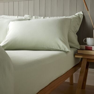 17 Stories Syvester Linen Blend Standard Fitted Sheet Duck Egg Super King (6') 17 Stories Syvester Linen Blend Standard Fitted Sheet Duck Egg Super King (6')