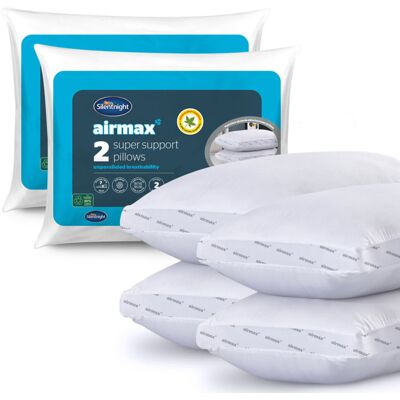 Silentnight Airmax Super Support Pillow - Pack Of 4 White Standard Silentnight Airmax Super Support Pillow - Pack Of 4 White Standard
