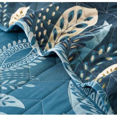 Marlow Home Co. Andrena Microfiber Bedspread Set Floral/Teal Super King Bedspread + 2 Standard Pillow Shams Marlow Home Co. Andrena Microfiber Bedspread Set Floral/Teal Super King Bedspread + 2 Standard Pillow Shams