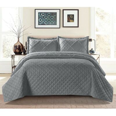 Mercer41 Pavie Quilt Grey W185 x L240cm Mercer41 Pavie Quilt Grey W185 x L240cm