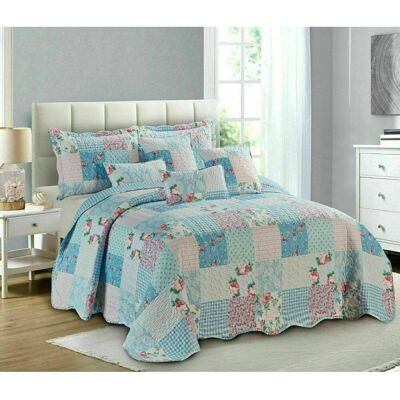 August Grove Poulsen Bedspread Set with Pillow Shams Floral Blue Standard August Grove Poulsen Bedspread Set with Pillow Shams Floral Blue Standard