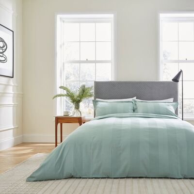 Bedeck of Belfast Serra Dobby Stripe Cotton Duvet Cover Set Blue Super King Duvet Cover + 2 Standard Pillowcases Bedeck of Belfast Serra Dobby Stripe Cotton Duvet Cover Set Blue Super King Duvet Cover + 2 Standard Pillowcases