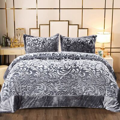 Mercer41 Wakeland Luxury Bedspread Grey Double Mercer41 Wakeland Luxury Bedspread Grey Double