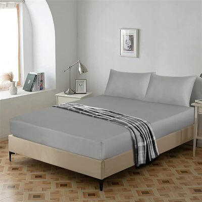 Ebern Designs Egyptian Cotton Flat Sheet, Soft Breathable Bedding for Bedroom Silver Super King (6') Ebern Designs Egyptian Cotton Flat Sheet, Soft Breathable Bedding for Bedroom Silver Super King (6')