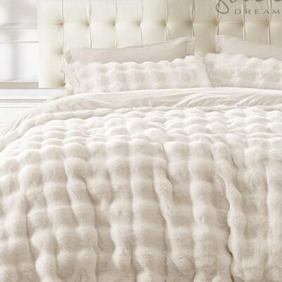 Symple Stuff Luxury Thermal Supersoft Faux Fur Duvet Set Cream Single Symple Stuff Luxury Thermal Supersoft Faux Fur Duvet Set Cream Single
