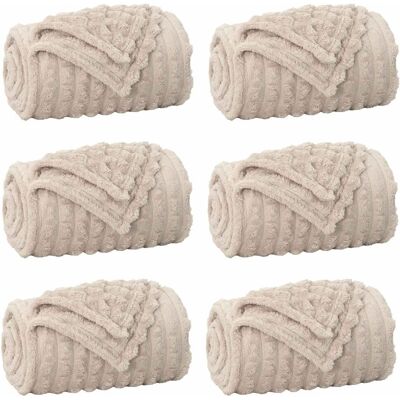 Vidaxl Throw Blankets 6 Pcs Cream 240 X 220 Cm Fleece Beige 150cm x 130cm Vidaxl Throw Blankets 6 Pcs Cream 240 X 220 Cm Fleece Beige 150cm x 130cm