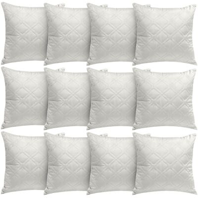Aspire Homeware Diamond-Pattern Square Velvet Cushion Cover White Pack of 12 Aspire Homeware Diamond-Pattern Square Velvet Cushion Cover White Pack of 12