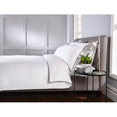 17 Stories Budding 400 TC Egyptian Quality Cotton Duvet Cover Set White/Grey Kingsize - 2 Standard Pillowcases 17 Stories Budding 400 TC Egyptian Quality Cotton Duvet Cover Set White/Grey Kingsize - 2 Standard Pillowcases