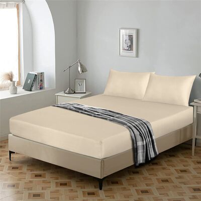 Ebern Designs Egyptian Cotton Flat Sheet, Soft Breathable Bedding for Bedroom Beige Double (4'6") Ebern Designs Egyptian Cotton Flat Sheet, Soft Breathable Bedding for Bedroom Beige Double (4'6")