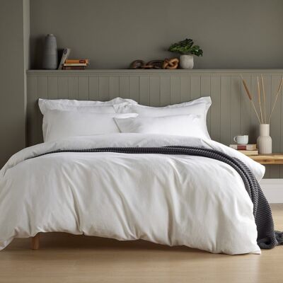 17 Stories Linen Blend Duvet Cover White Super King 17 Stories Linen Blend Duvet Cover White Super King