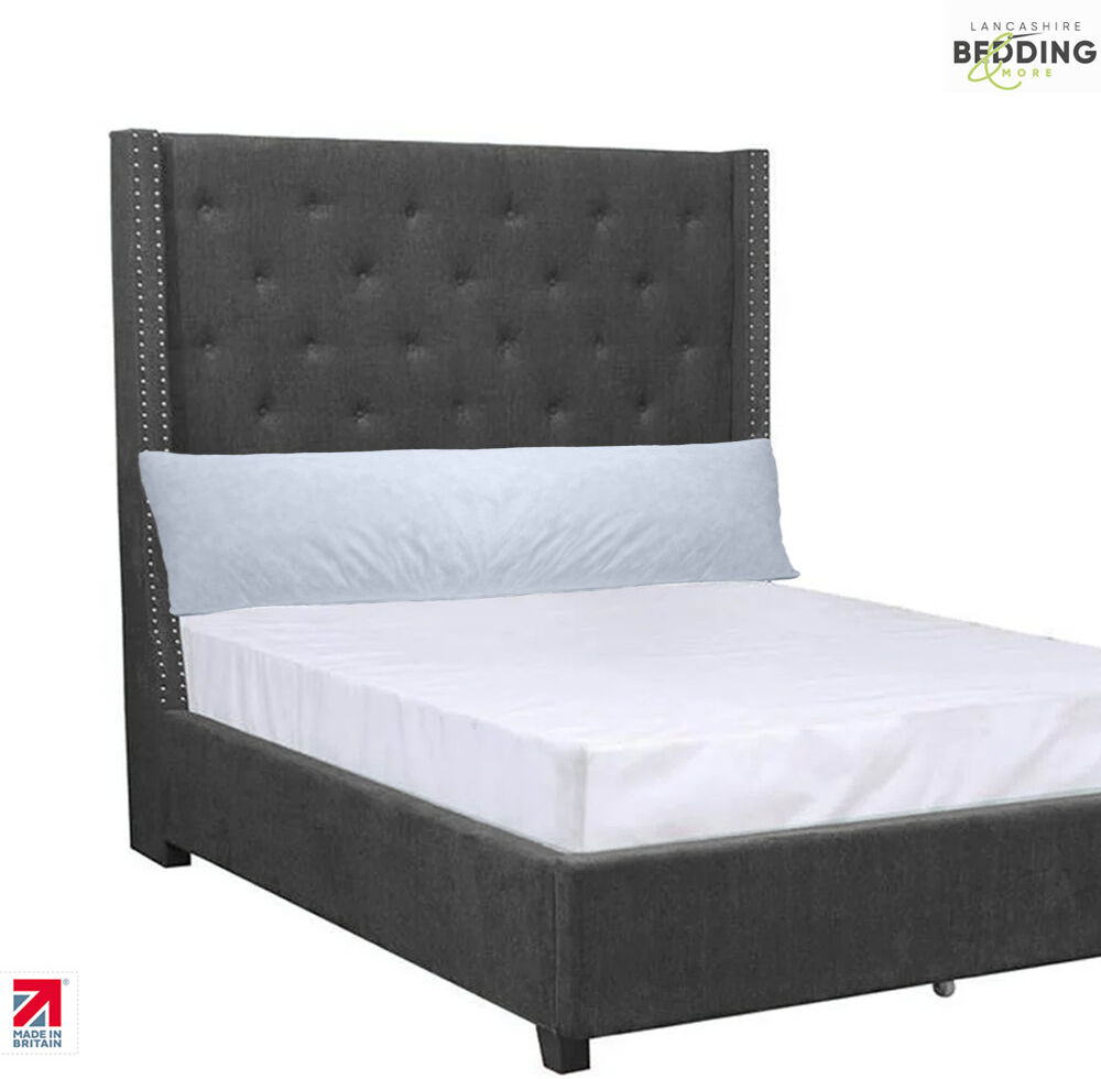 Lancashire Textiles Ltd Full Body Bolster, Polycotton Casing, Hollowfiber Filling, Orthopedic Soft Support Pillow Light Blue 48 x 137 cm