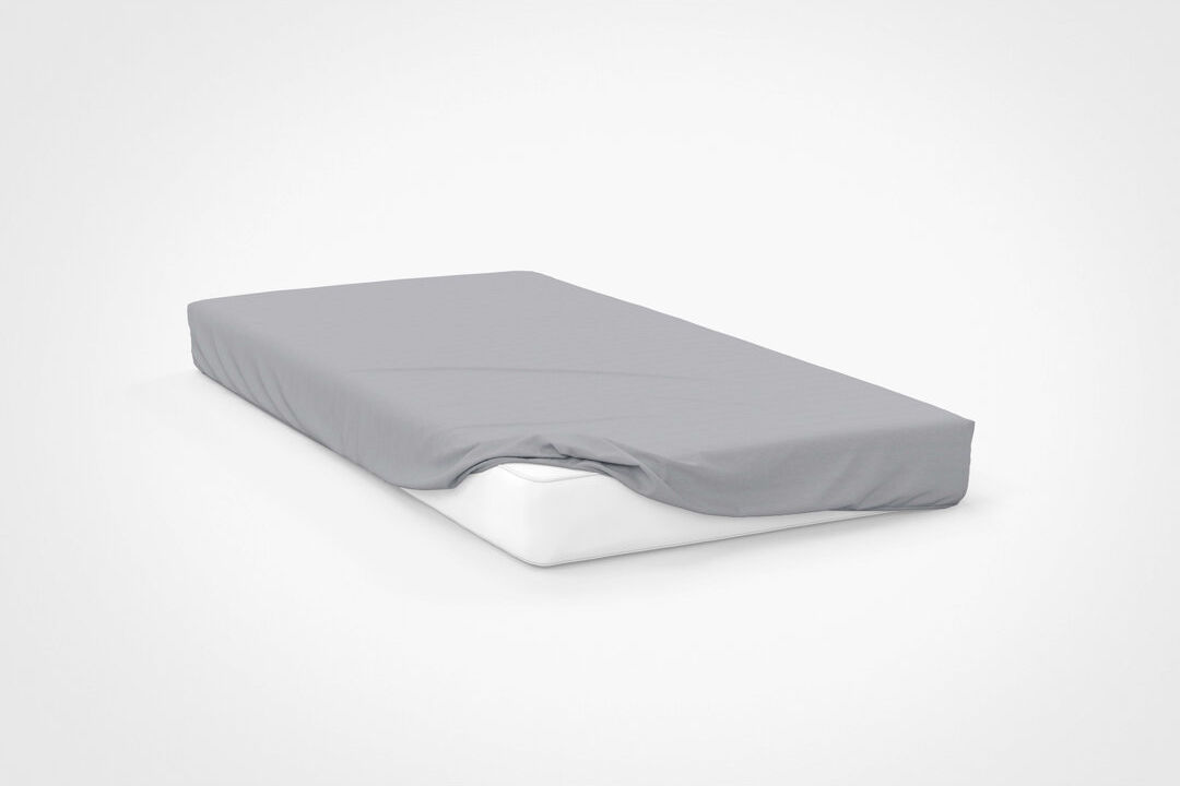 Belledorm Plain Dye 400 Thread Count 100% Cotton Fitted Sheet Platinum Super King (6')