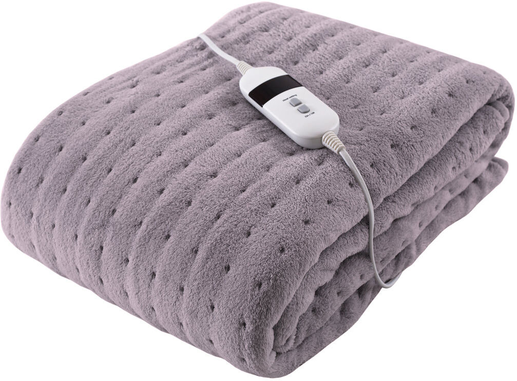 Silentnight Comfort Control Heated Throw Super-soft with 9 Settings Over Blanket Grey 120cm W X 160cm L