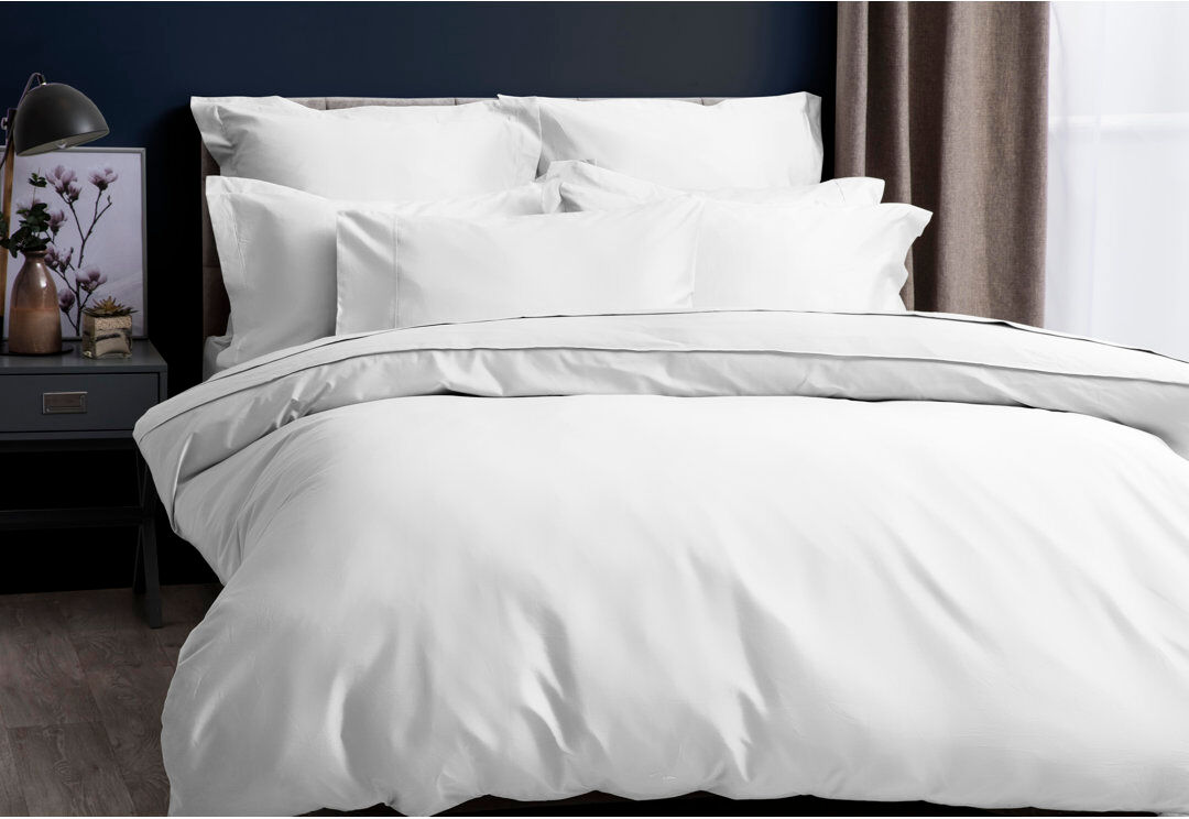 Belledorm 500 TC Premium Polycotton Duvet Cover Set White Kingsize - 2 Standard Pillowcases