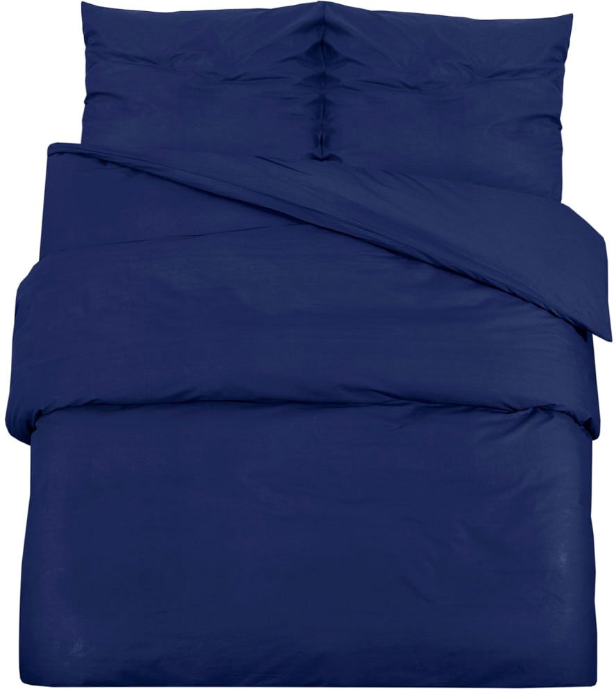 Symple Stuff Black Egyptian Quality Cotton Traditional Duvet Cover Set Navy Blue 200 x 220 cm + 80 x 80 cm