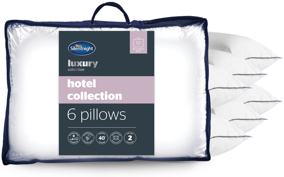 Silentnight Hotel Collection Luxury Piped Pillow - 6 Pack White
