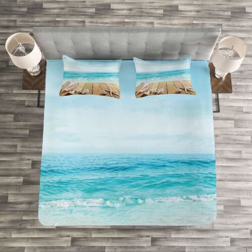 Beachcrest Home Derryberry Shells Bedspread Set with Cushion Cover Beachcrest Home Size: W264 x L220cm  - Size: W175 x L220cm Beachcrest Home Derryberry Shells Bedspread Set with Cushion Cover Beachcrest Home Size: W264 x L220cm  - Size: W175 x L220cm