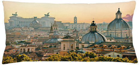 Ebern Designs Guthir City Rome Historical Landmark Outdoor Cushion Cover Ebern Designs Size: 40cm H x 90cm W  - Size: Ebern Designs Guthir City Rome Historical Landmark Outdoor Cushion Cover Ebern Designs Size: 40cm H x 90cm W  - Size: