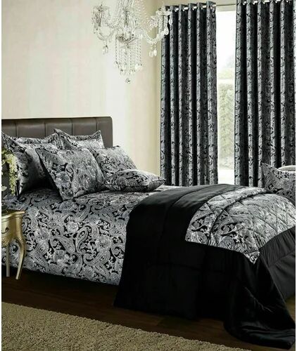 Astoria Grand Camara 180 TC Duvet Cover Set Astoria Grand Colour: Black, Size: Kingsize - 2 Standard Pillowcases  - Size: W250 x L250cm