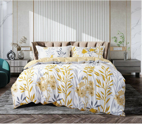 Ebern Designs Ekta 200 TC Egyptian Quality Cotton Duvet Cover Set Ebern Designs Size: Kingsize - 2 Pillowcases (50 x 70 cm)  - Size: Ebern Designs Ekta 200 TC Egyptian Quality Cotton Duvet Cover Set Ebern Designs Size: Kingsize - 2 Pillowcases (50 x 70 cm)  - Size: