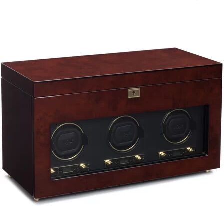 Wolf Savoy Triple Watch Winder WOLF Colour: Burl  - Size: 86cm H X 128cm W X 79cm D Wolf Savoy Triple Watch Winder WOLF Colour: Burl  - Size: 86cm H X 128cm W X 79cm D