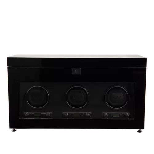 Wolf Savoy Triple Watch Winder WOLF Colour: Black  - Size: 21cm H X 20cm W X 21cm D