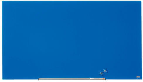 Nobo Wall Mounted Magnetic Glass Board Nobo Surface Colour: Blue, Size: 55.9cm H x 99.3cm L  - Size: 20cm H X 60cm W X 2cm D Nobo Wall Mounted Magnetic Glass Board Nobo Surface Colour: Blue, Size: 55.9cm H x 99.3cm L  - Size: 20cm H X 60cm W X 2cm D