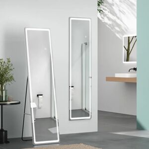 EMKE Standing Mirror with Black Metal Frame 160 x 40cm Standing Mirror Full-Length Mirror Wall Mirror white 160.0 H x 40.0 W x 2.0 D cm