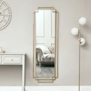 Fairmont Park Carlena Framed Wall Mounted Accent Mirror in Gold 142.0 H x 47.0 W x 2.5 D cm