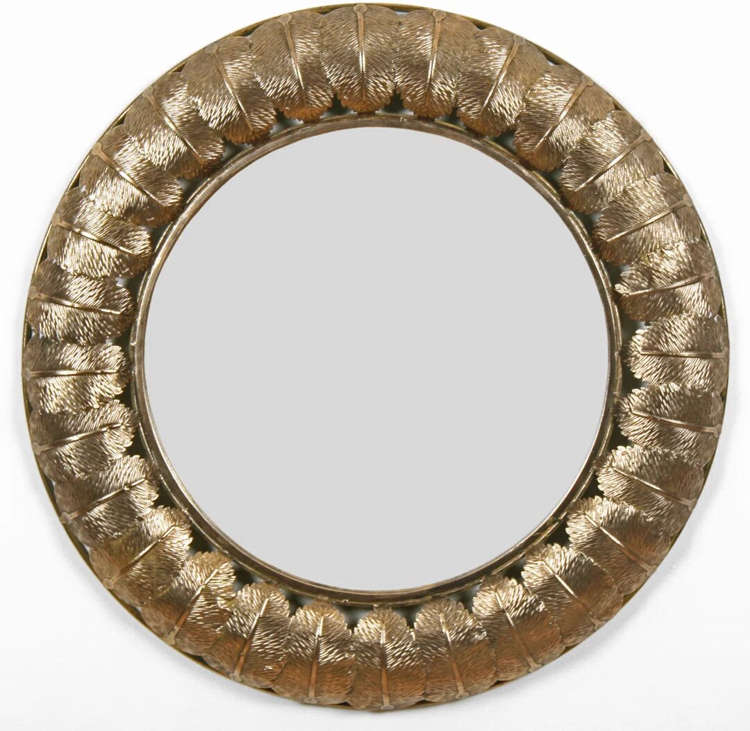 Fairmont Park Round Leaf Mirror 66.0 H x 66.0 W x 5.0 D cm