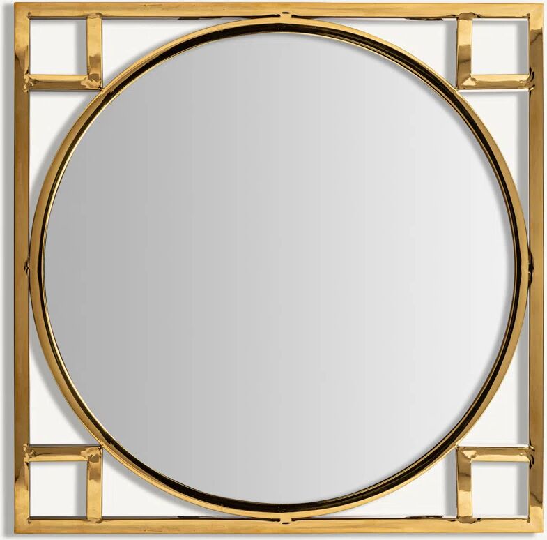 Fairmont Park Bence Metal Framed Wall Mounted Accent Mirror in Gold 70.0 H x 70.0 W x 2.0 D cm