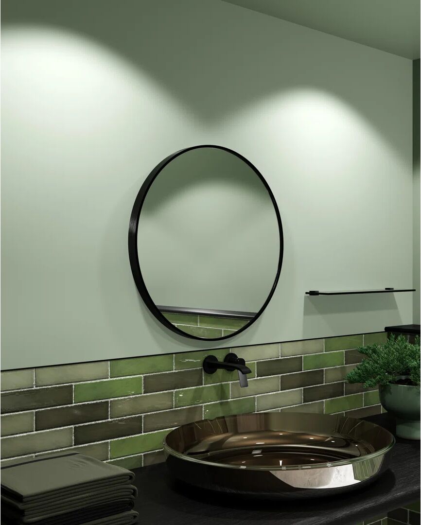 Fairmont Park Cornelie Metal Framed Wall Mounted Bathroom Mirror black 60.0 H x 60.0 W x 4.0 D cm